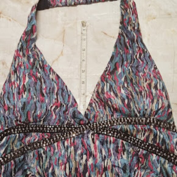 Baby doll empire waist halter dress with ruching skirt bottom - Picture 6 of 16